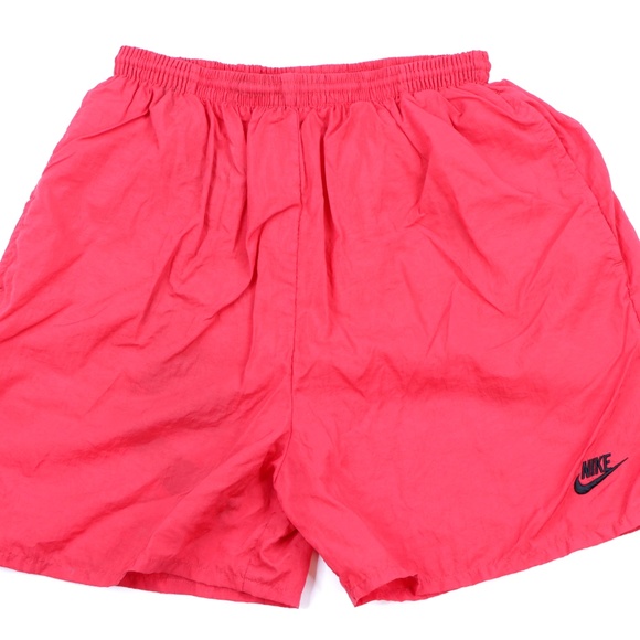 red nike nylon shorts